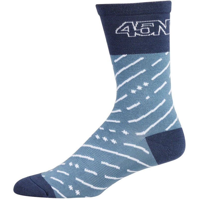 45NRTH Snow Band Lightweight Wool Sock - Light Blue/Blue Large