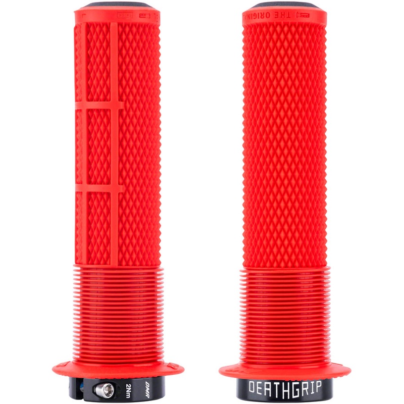 DMR DeathGrip 2 Flanged Grips - Thick, Lock-On, Red