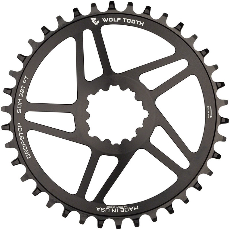Direct Mount Chainring - 38t SRAM Direct Mount For SRAM 3-Bolt 6mm Offset Drop-Stop B Flattop Compatible BLK