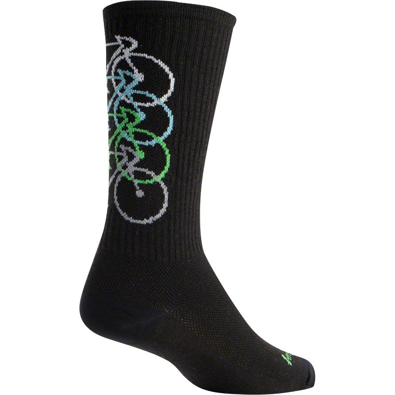 SockGuy Wool Stacked Socks - 6" Black Small/Medium