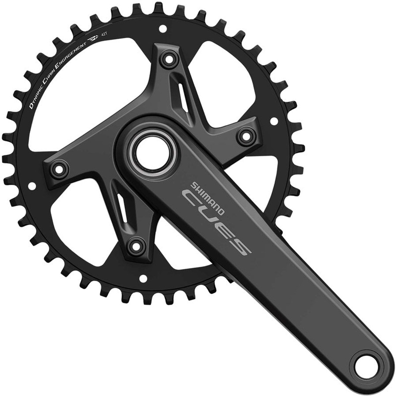 Shimano CUES FC-U6040-1 Crankset - 172.5mm, 9/10/11-Speed, 42t, Asymmetric 110 BCD, Hollowtech II Crankarms, Black