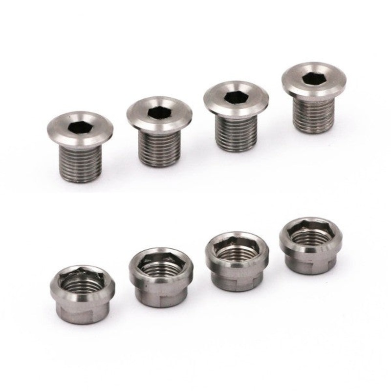 Rennen Infinity Chainring Titanium Bolts 4pcs Titanium Natural Grey