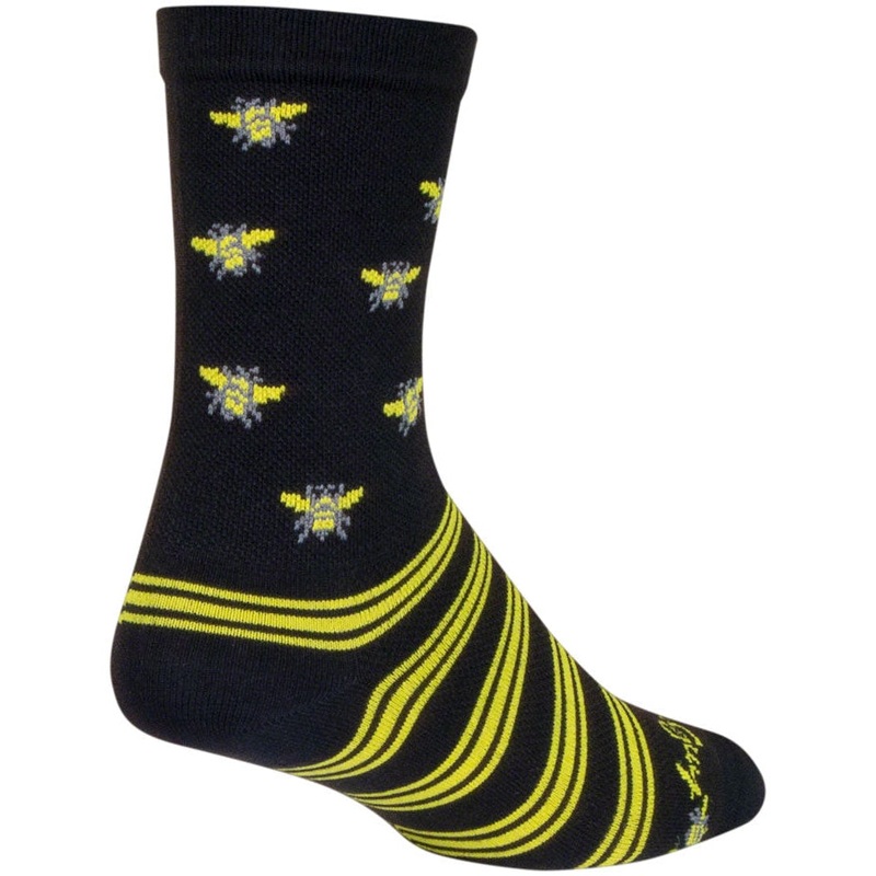 Buzz Crew Bike Socks - Black/Yellow Black/Yellow Small / Medium