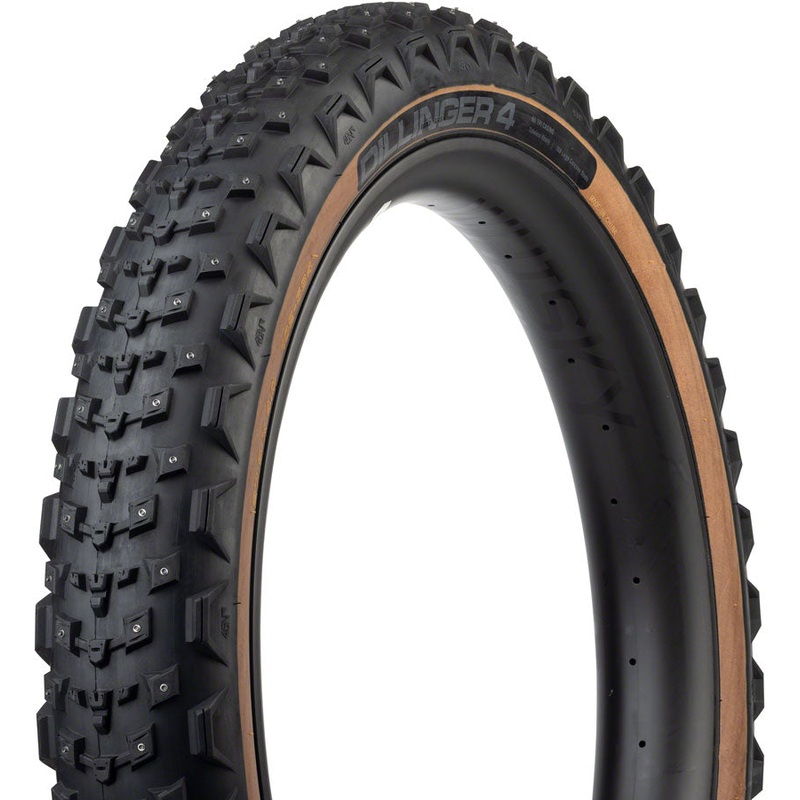 45NRTH Dillinger 4 Tire - 27.5 x 4.0, Tubeless, Folding, Tan, 60 TPI, 168 Large Concave Carbide Aluminum Studs