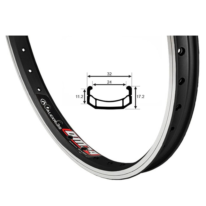 Alex DM24 Rim 26 Inch (559 mm) Black 36 Hole Braking