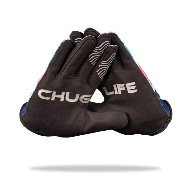 "CHUG LIFE" MTB Gloves - 4-way stretch, phone swipe, snarky graphics Small