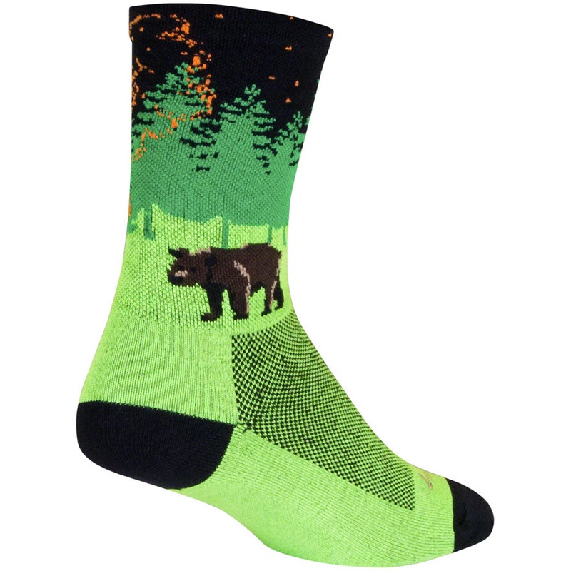 SockGuy Off the Grid Crew Socks - 6" Green/Black/Brown Small/Medium