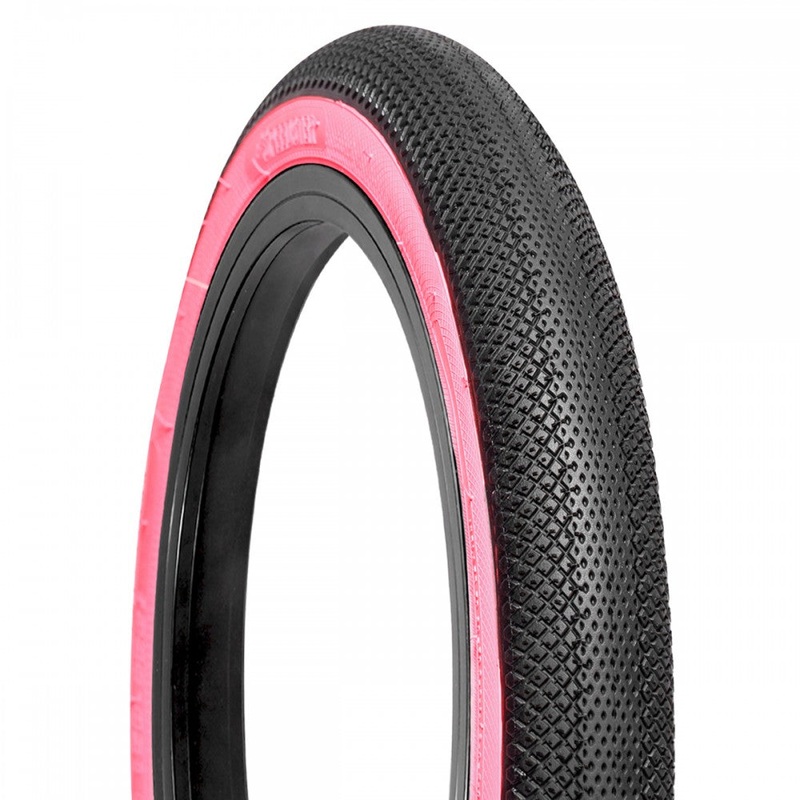 20x1.75 Vee Rubber Speedster Folding BMX Tire - 110psi - Black w/ Pink Sidewall