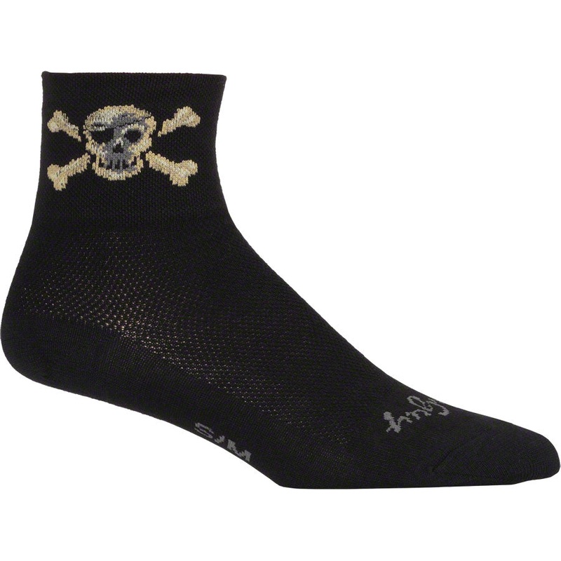 SockGuy Classic Pirate Socks - 3" Black Large/X-Large