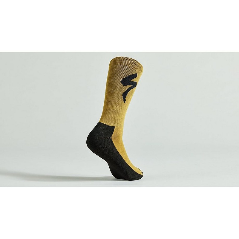 Specialized primaloft lightweight tall logo sock harvest gold m
