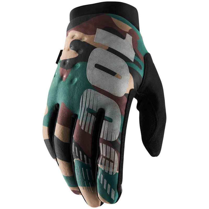 100% Brisker Gloves - Camo/Black, Full Finger, Men's, Small