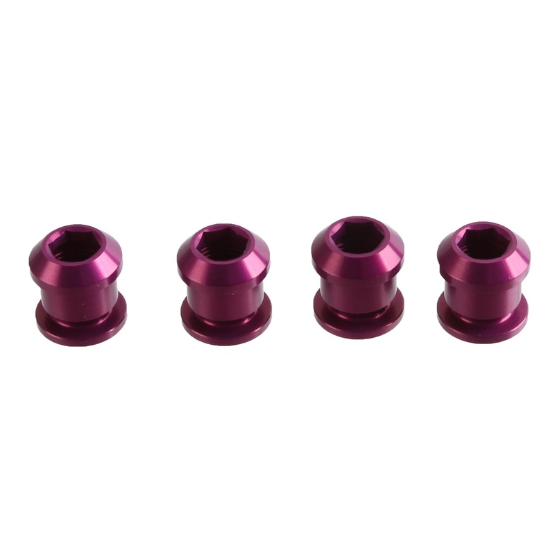 1x Chainring Bolt Set - 6mm Dual Hex Fittings Set/4 Purple