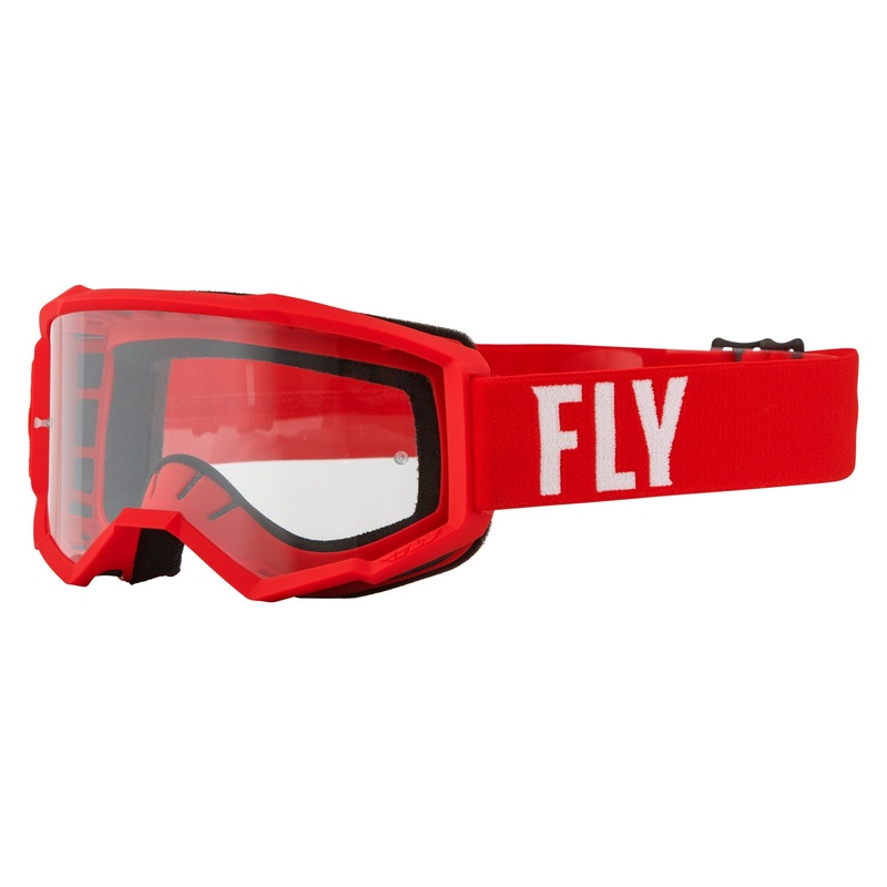 Fly Racing 2022 Focus Goggles-Red/White w/Clear Lens Adult