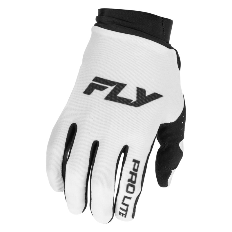 Fly Racing Pro Lite BMX Race Gloves-White/Black Adult X-Small