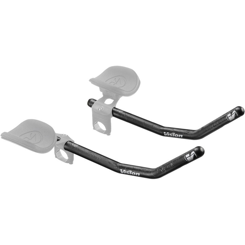 Vision TriMax Carbon Reversible Extensions 385mm Length J-Bend Shape Aero Bar Add-on Reversible Design  Carbon