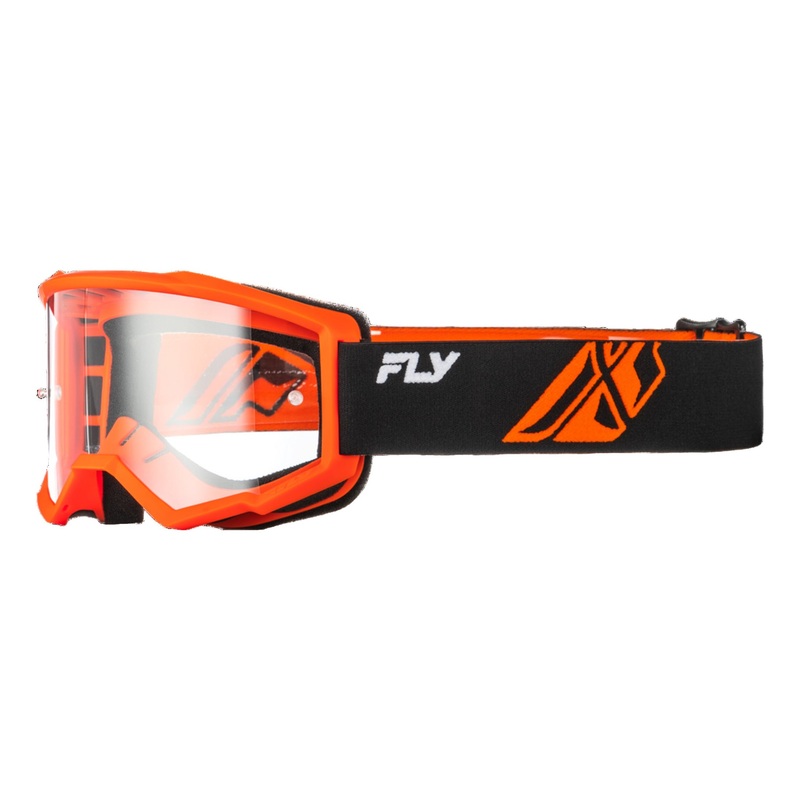 Fly Racing Focus Goggles-Black/Orange With Clear Lens Youth