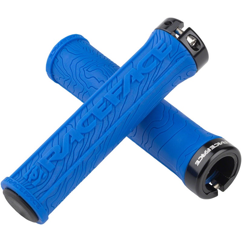 RaceFace Half Nelson Grips - Blue, Lock-On