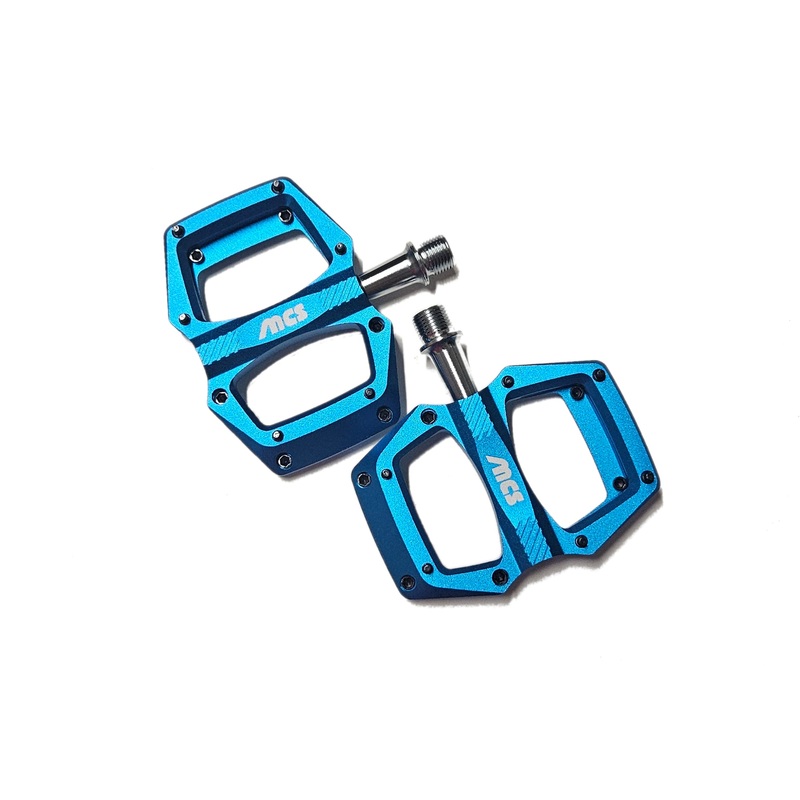 MCS UltraLite Mini Aluminum Sealed Platform BMX Pedals - 9/16" - Blue
