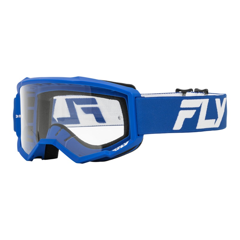 Fly Racing Focus Goggle-Blue/White with Clear Lens Adult