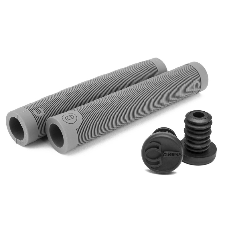 Cinema Focus BMX Grips w/ Bar Ends - Flangeless - Graphite