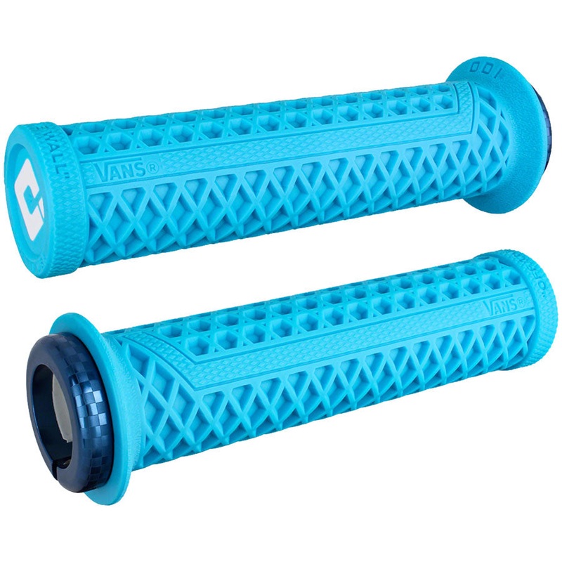 ODI Vans V2.1 Grips - White/Light Blue/Blue, Lock-On