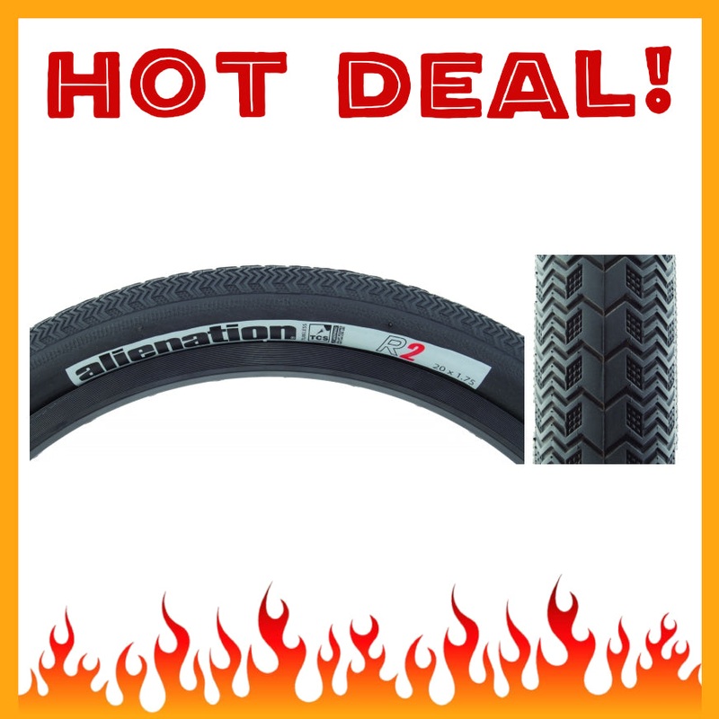 20x1.75 Alienation TCS R2 Folding Rear BMX Race Tire - 85psi - Black (G)