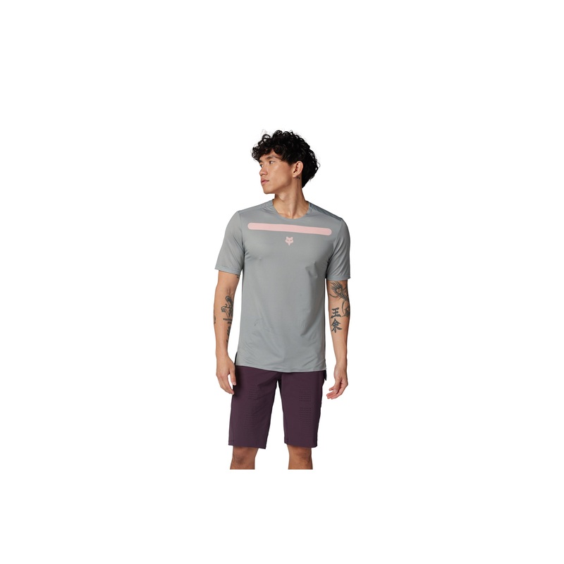 Fox Racing Flexair Race Aviation Short Sleeve Jersey Grey Vintage Small