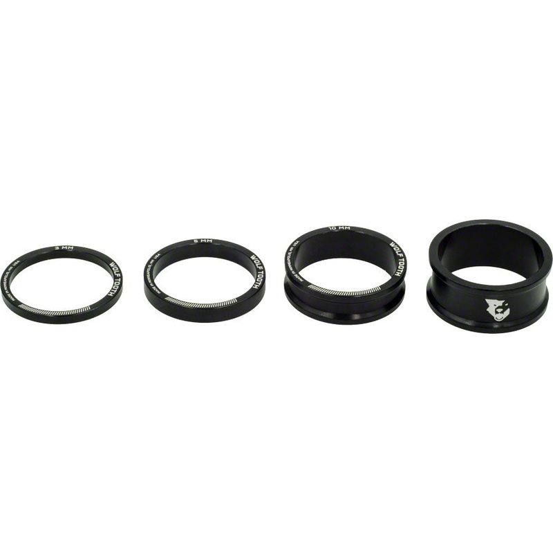 Wolf Tooth Headset Spacer Kit 3, 5,10, 15mm, Black