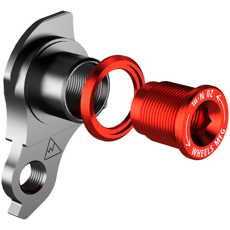 Wheels Manufacturing Universal Derailleur Hanger - 404-1, For Frames designed to accept SRAM UDH, Black/Red