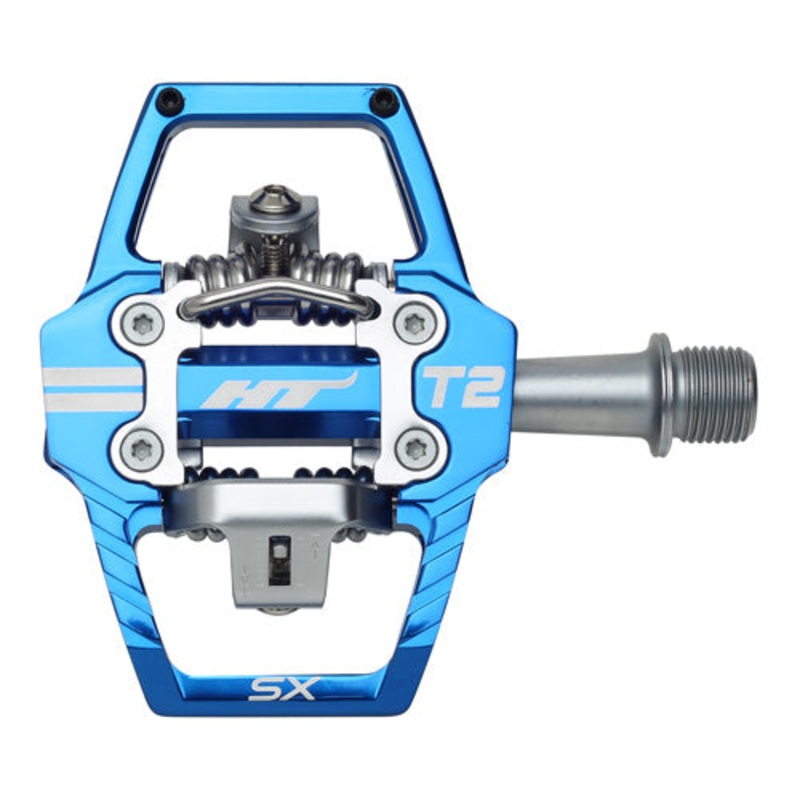 HT T2-SX Platform/Clipless Pedals w/ Cleats - Royal Blue