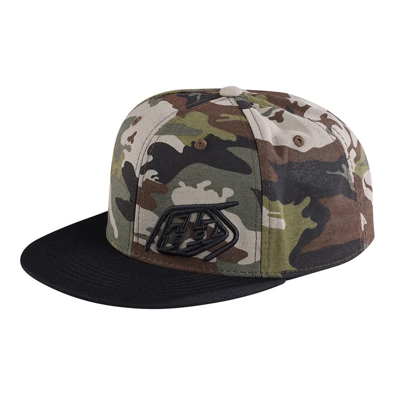 Troy Lee Slice Camo Snapback Hat-OSFA-Army Green/Black OSFA