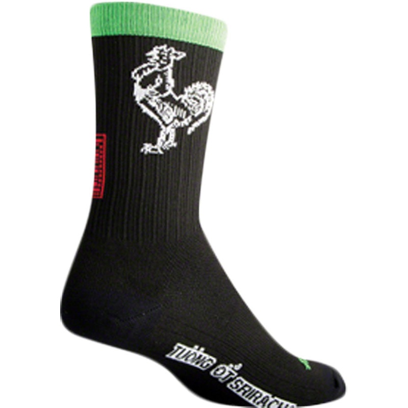 SockGuy SGX Sriracha Socks - 6" Black Large/X-Large