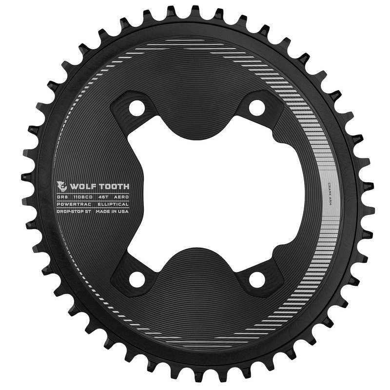 Aero Oval 110 BCD Asymmetric 4-Bolt Chainrings for Shimano GRX 800 Cranks Drop-Stop ST 46T