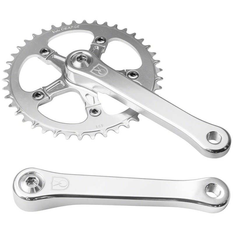 Velo Orange 1-Speed Crankset - 165mm 42t Square Taper JIS Spindle Interface Polished Aluminum