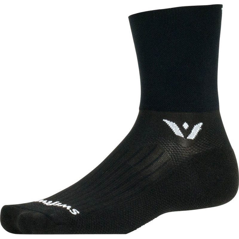 Swiftwick Aspire Quarter Crew Socks - 4" Black Small