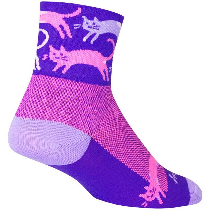 SockGuy Classic Pounce Socks - 3" Purple Small/Medium