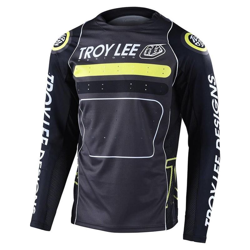 Troy Lee Sprint Race Jersey Drop in - Black/Green Large