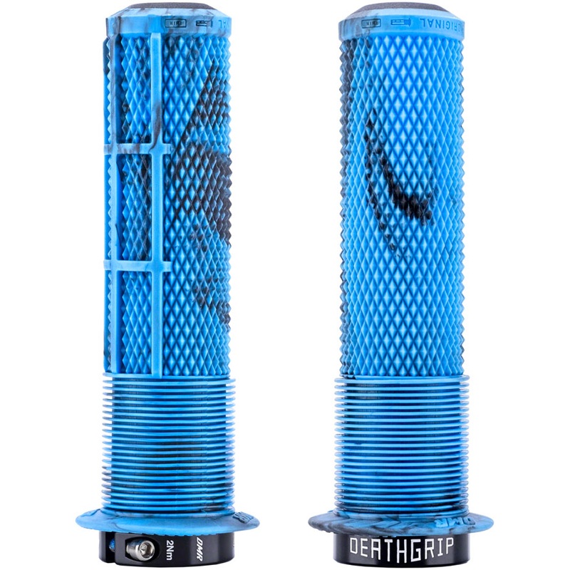 DMR DeathGrip 2 Flanged Grips - Thin, Lock-On, Blue Mable