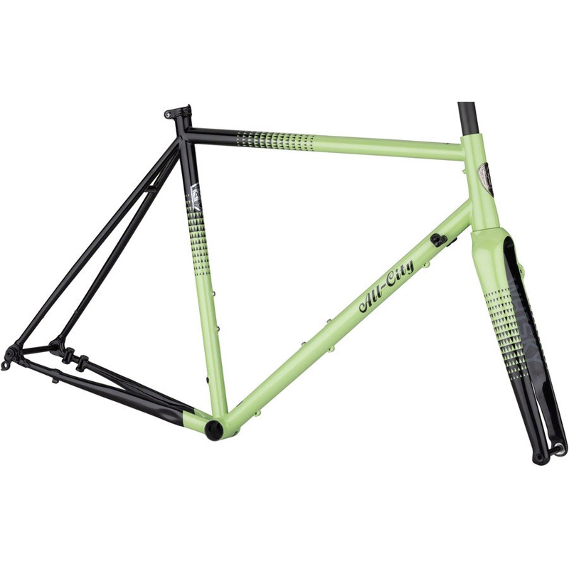All-City Zig Zag Frameset - 700c, Steel, Honeydew Bling, 55cm
