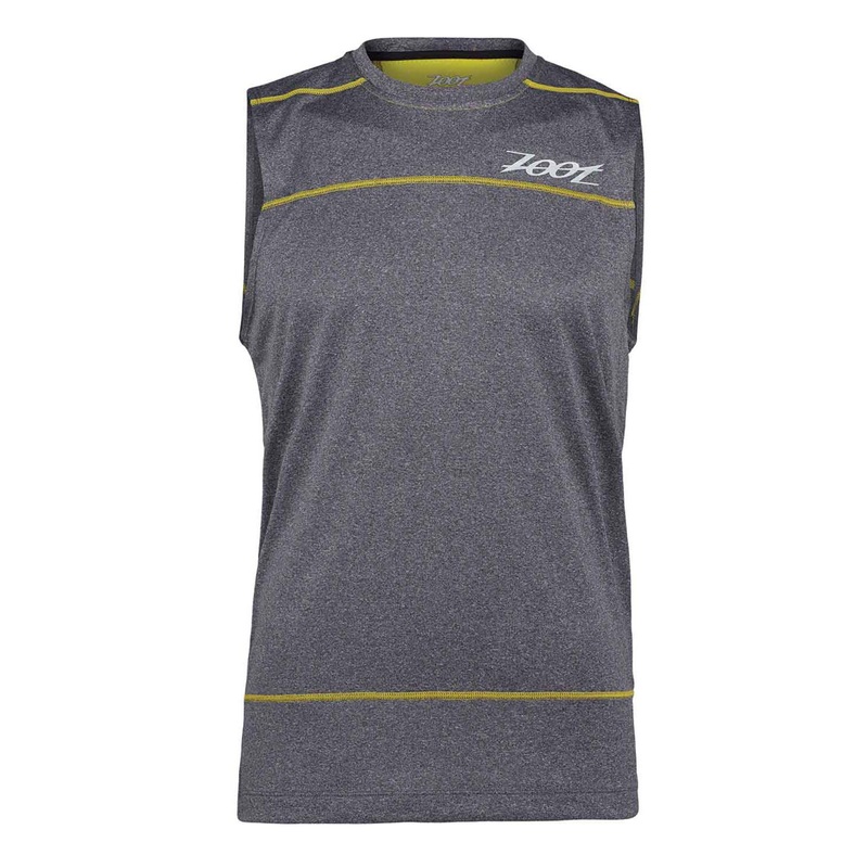 Zoot Run Surfside Sleeveless Tee Black Heather / Subatomic Yellow S