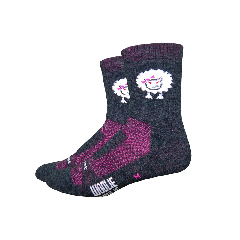 Sock DeFeet Woolie Boolie 6" Baad Sheep Small Black/Pink