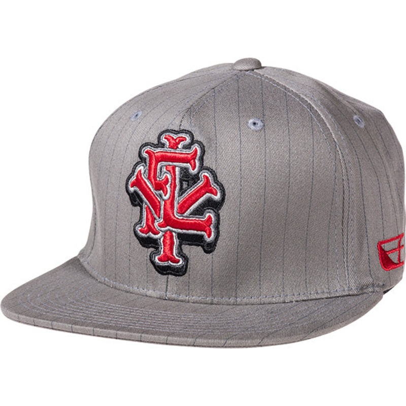 Fly Racing Baseball Hat-Gray/Red Small/Medium