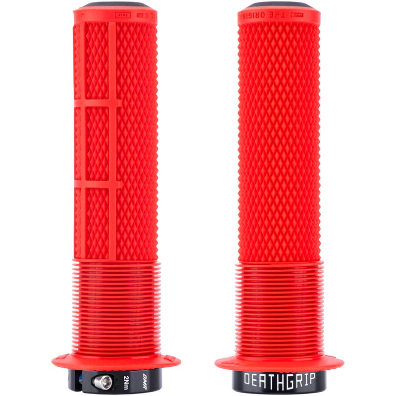 DeathGrip 2 Flanged Grips - Thin Lock-On Red