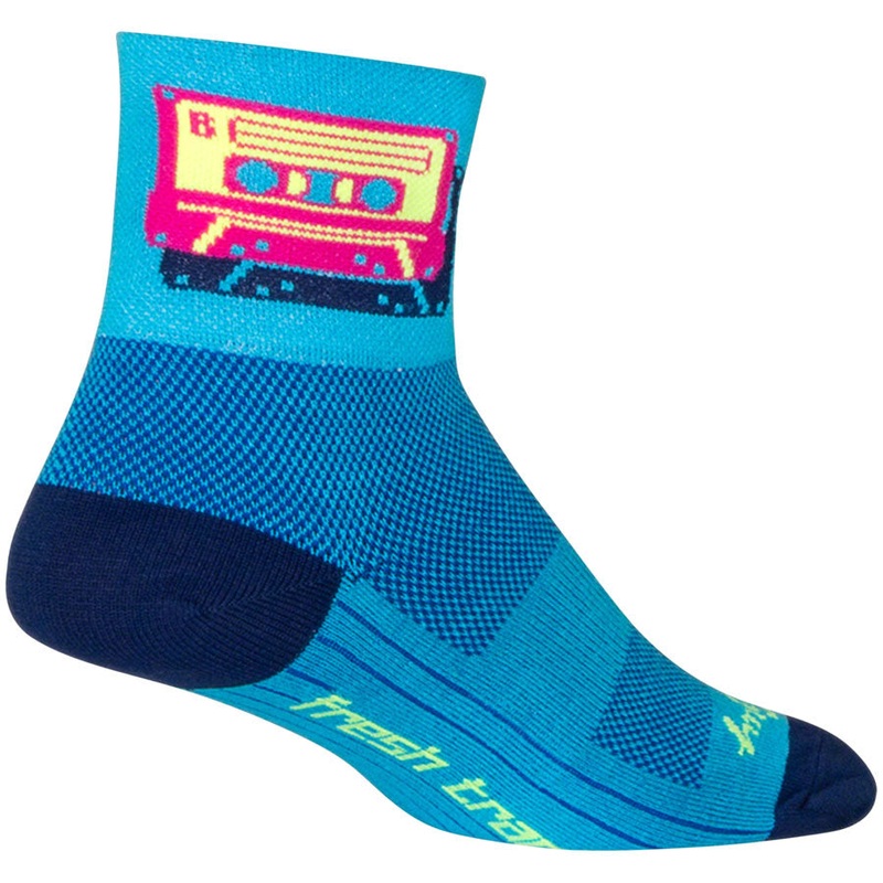 SockGuy Classic Mixtape Socks - 3" Blue/Pink Large/X-Large