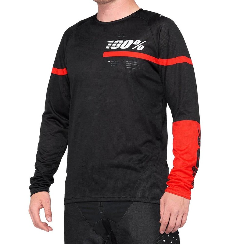 100% R-Core Race Jersey - Black/Red Large