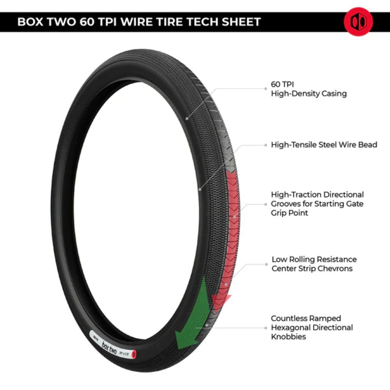 BOX TWO WIRE BEAD TIRE 20x11/8 Black
