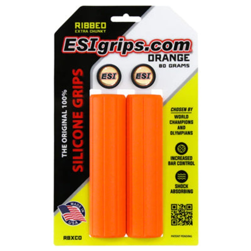 Esi Grips,Ribbed Extra Chunky 80G,Orange,Wplugs, 130Mm Ribbed Extra Chunky  Gripstape NA Orange