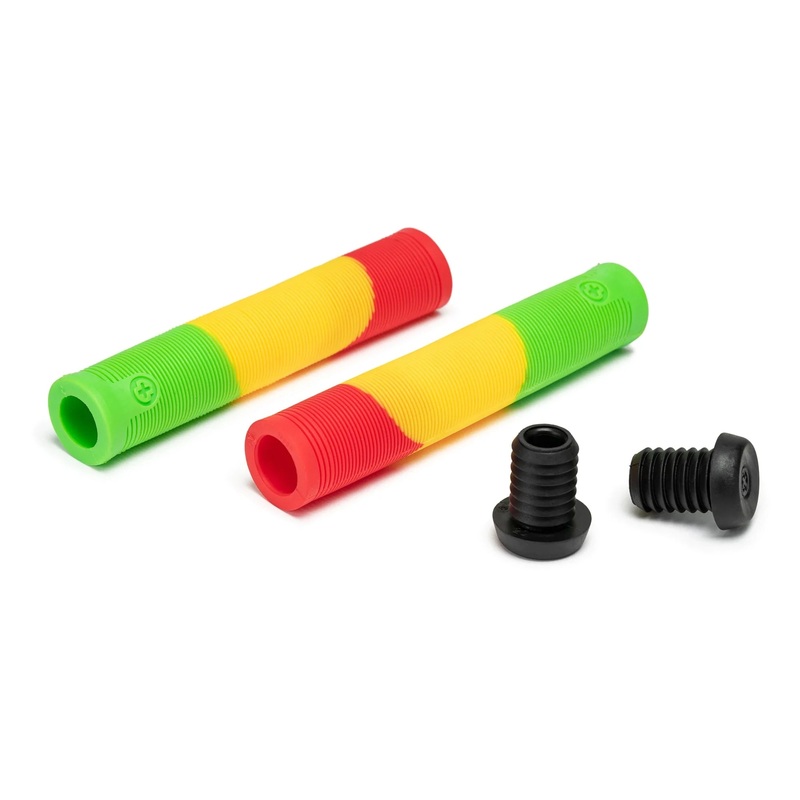 Salt Plus XL 155mm BMX Grips - Rasta Flangeless w/ plugs