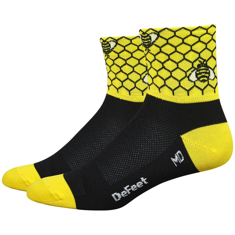 Aireator Bee Aware Bike Socks - Yellow/Black Yellow Small