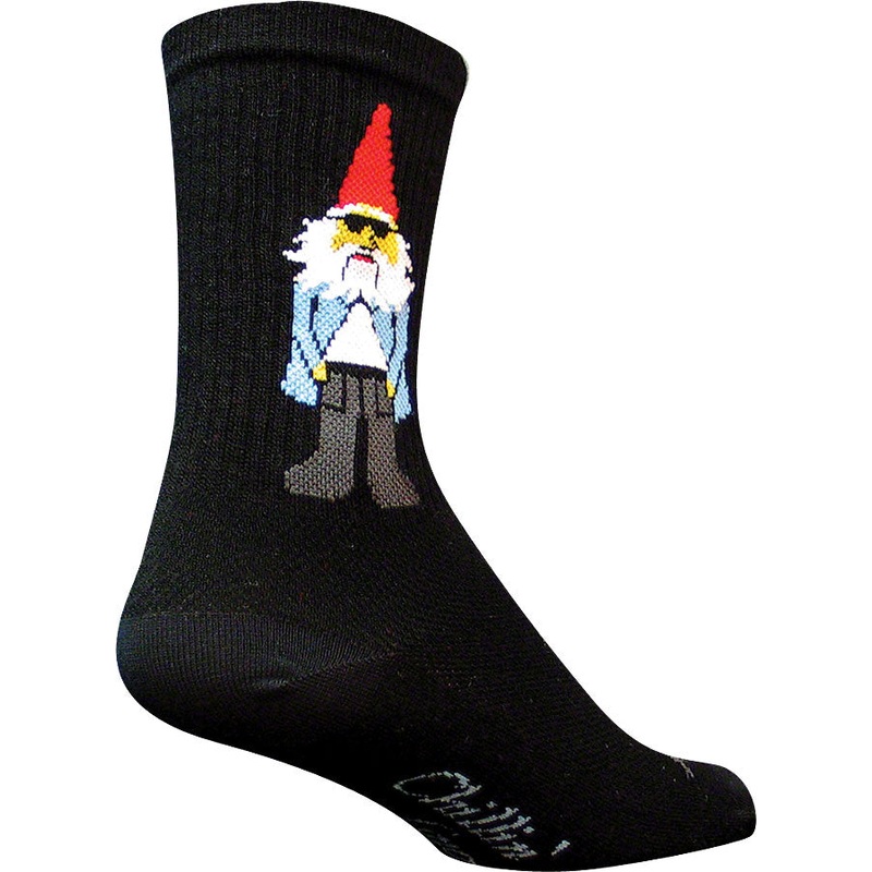 SockGuy Crew Gnomies Socks - 6" Black Small/Medium